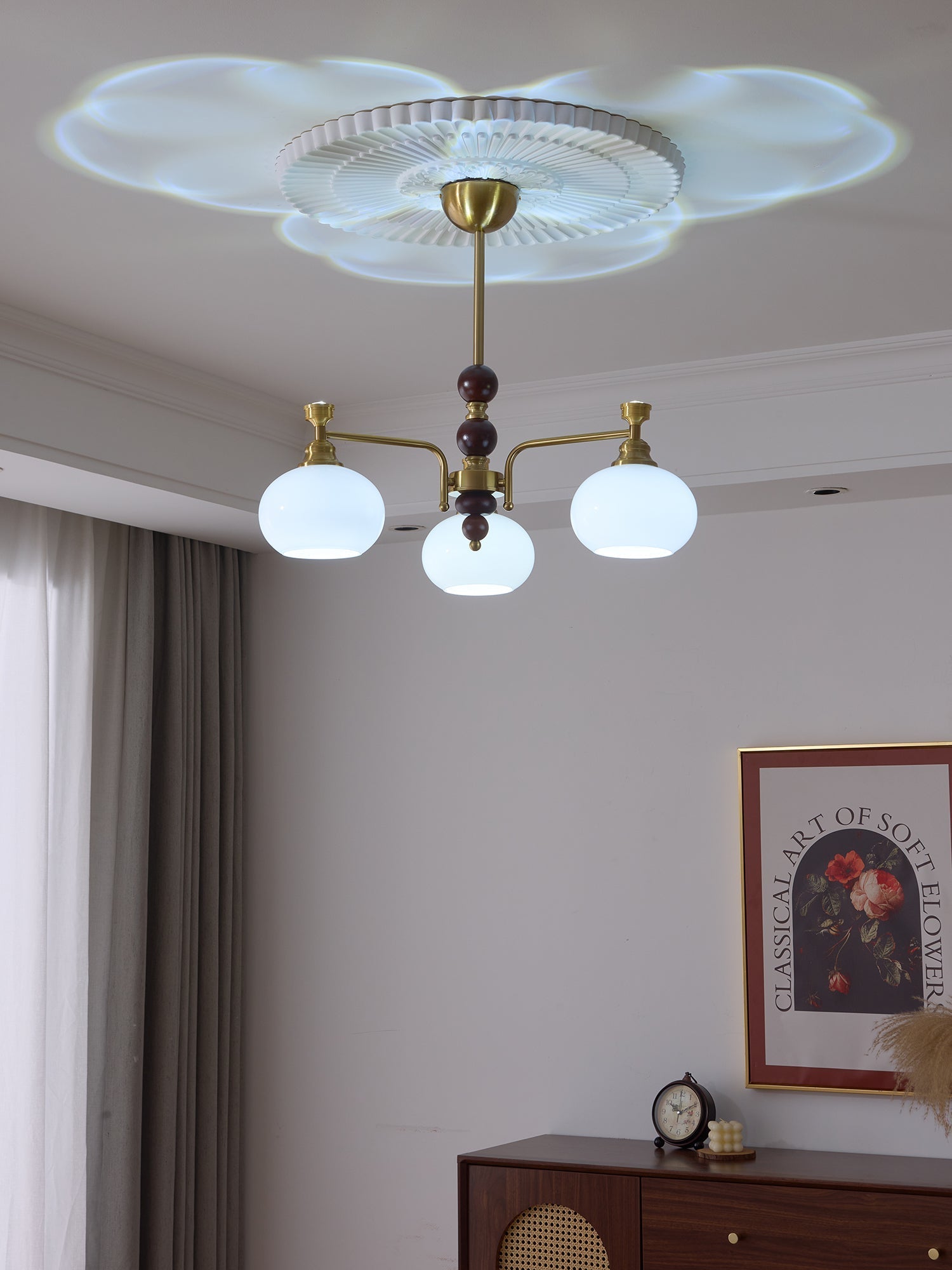 Aursolos Traditional Elegance Wood Glass Chandelier - Letslighting