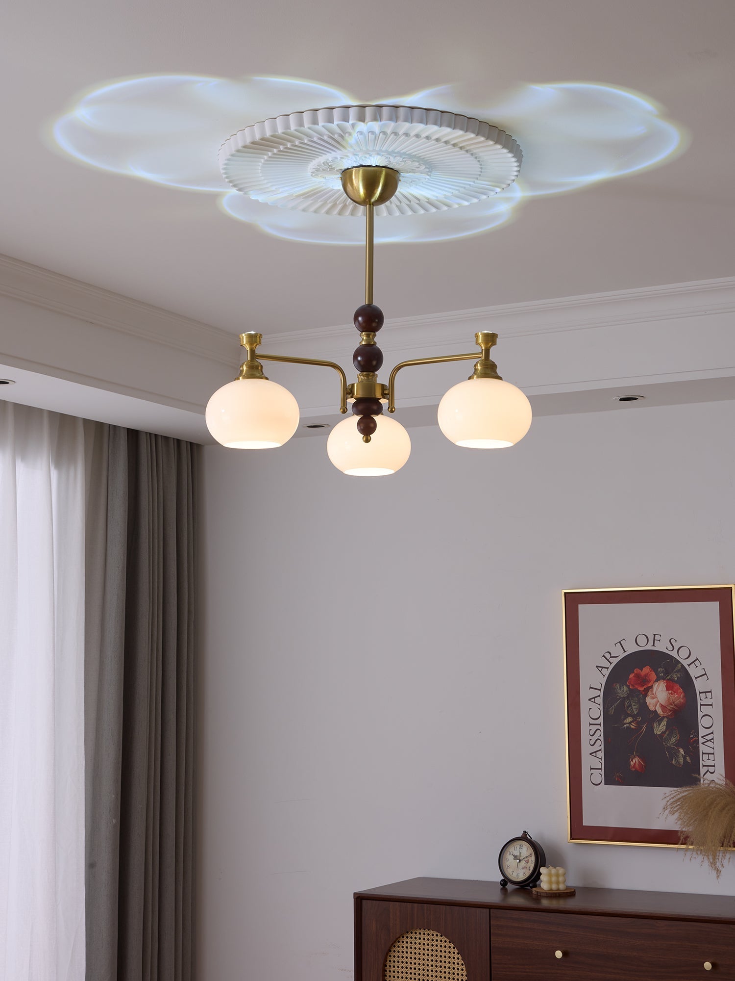 Aursolos Traditional Elegance Wood Glass Chandelier - Letslighting