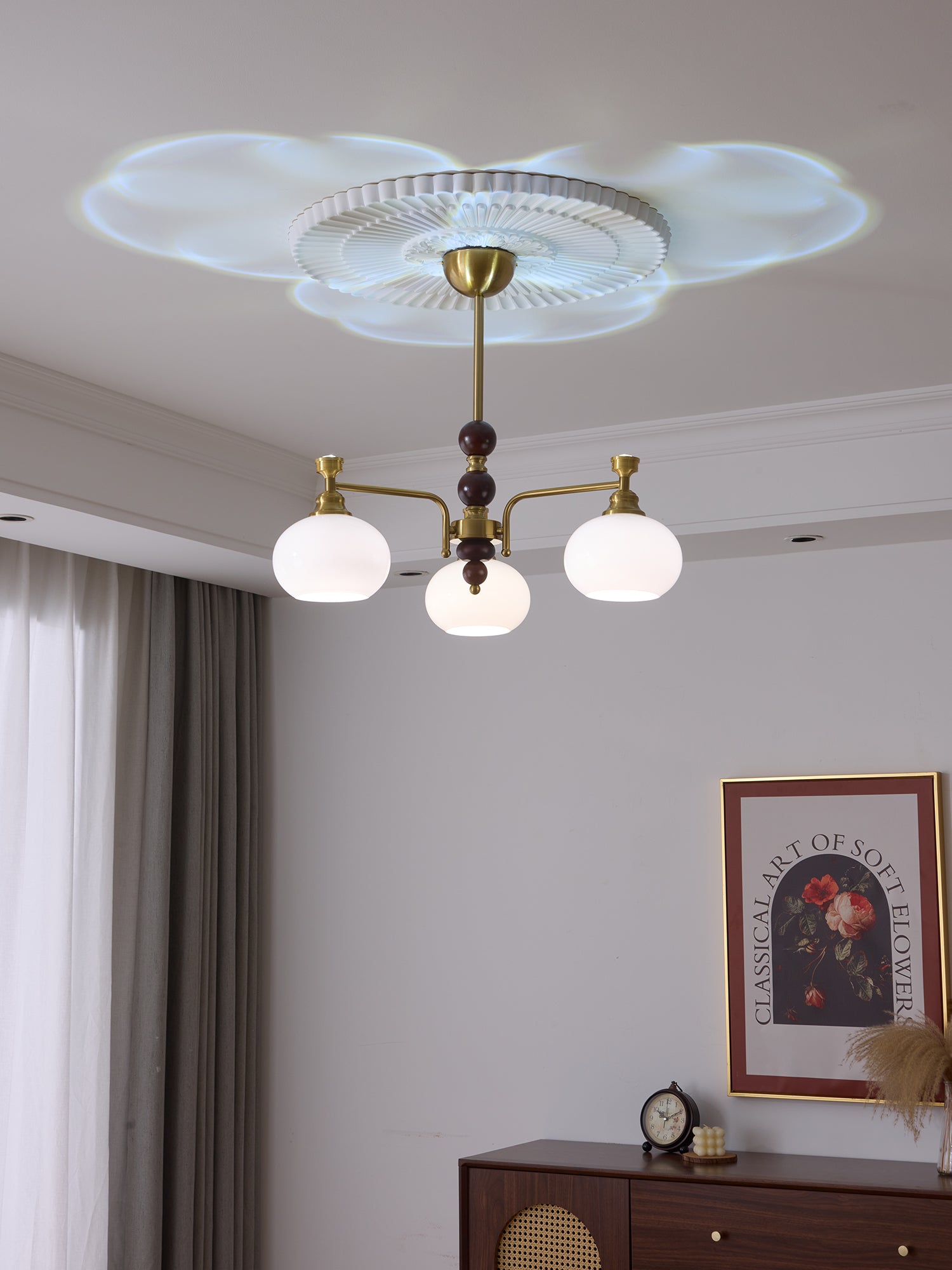 Aursolos Traditional Elegance Wood Glass Chandelier - Letslighting