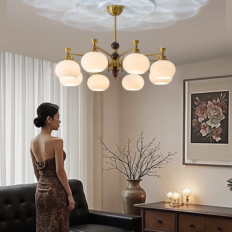 Aursolos Traditional Elegance Wood Glass Chandelier - Letslighting