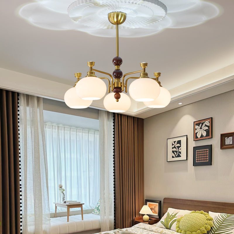 Aursolos Traditional Elegance Wood Glass Chandelier - Letslighting