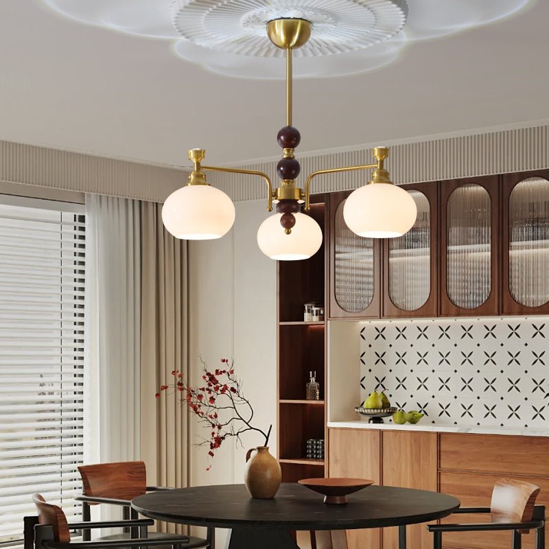 Aursolos Traditional Elegance Wood Glass Chandelier - Letslighting