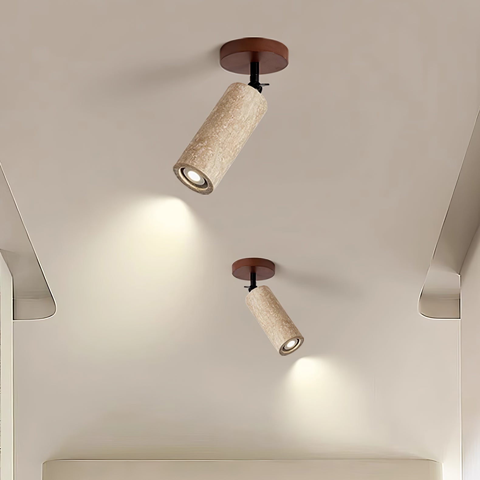 Zarinila Cylindrical-Tube Travertine Wall Light SEO Title - Letslighting