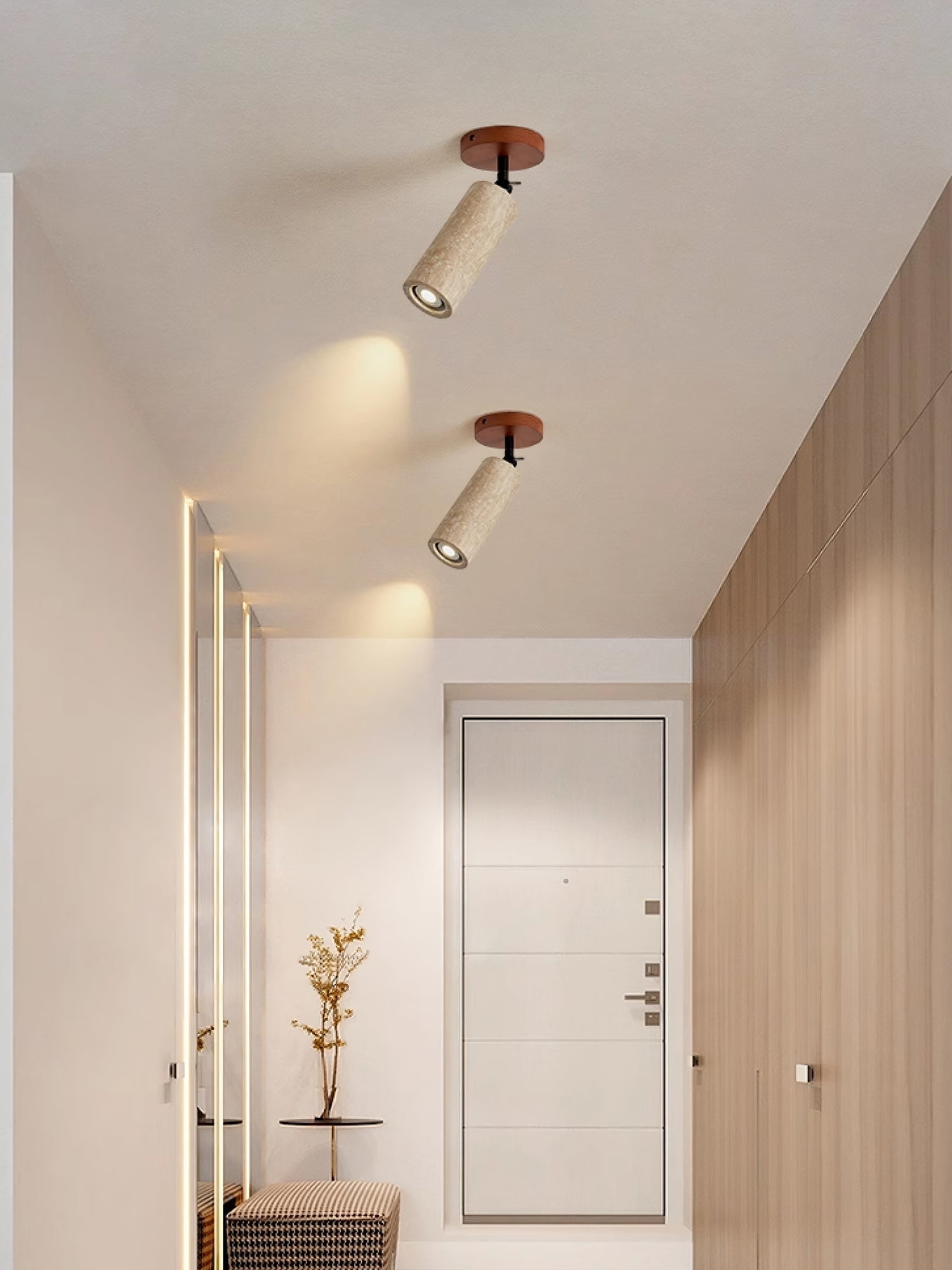 Zarinila Cylindrical-Tube Travertine Wall Light SEO Title - Letslighting