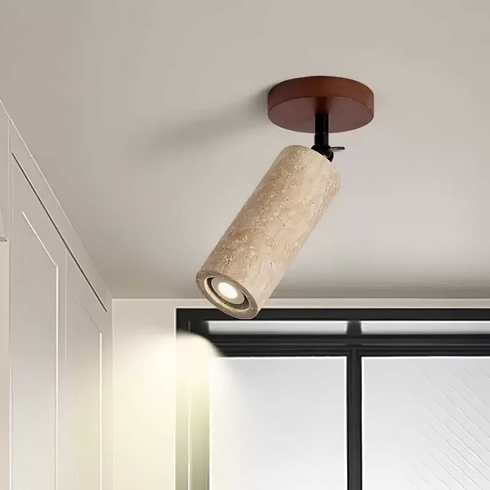 Zarinila Cylindrical-Tube Travertine Wall Light SEO Title - Letslighting
