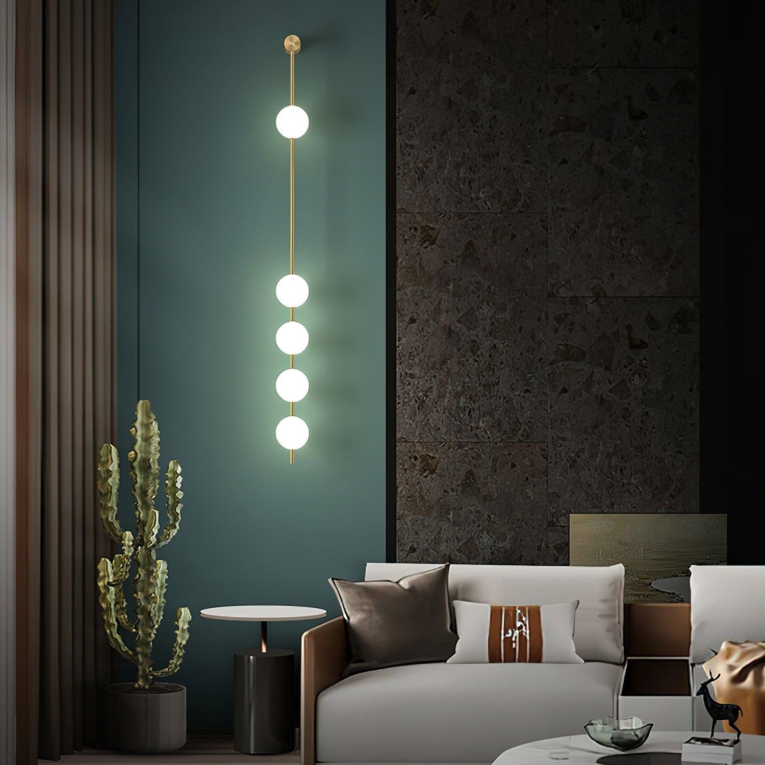 Lustra Wall Lamp Vertical Balls Brass - Letslighting