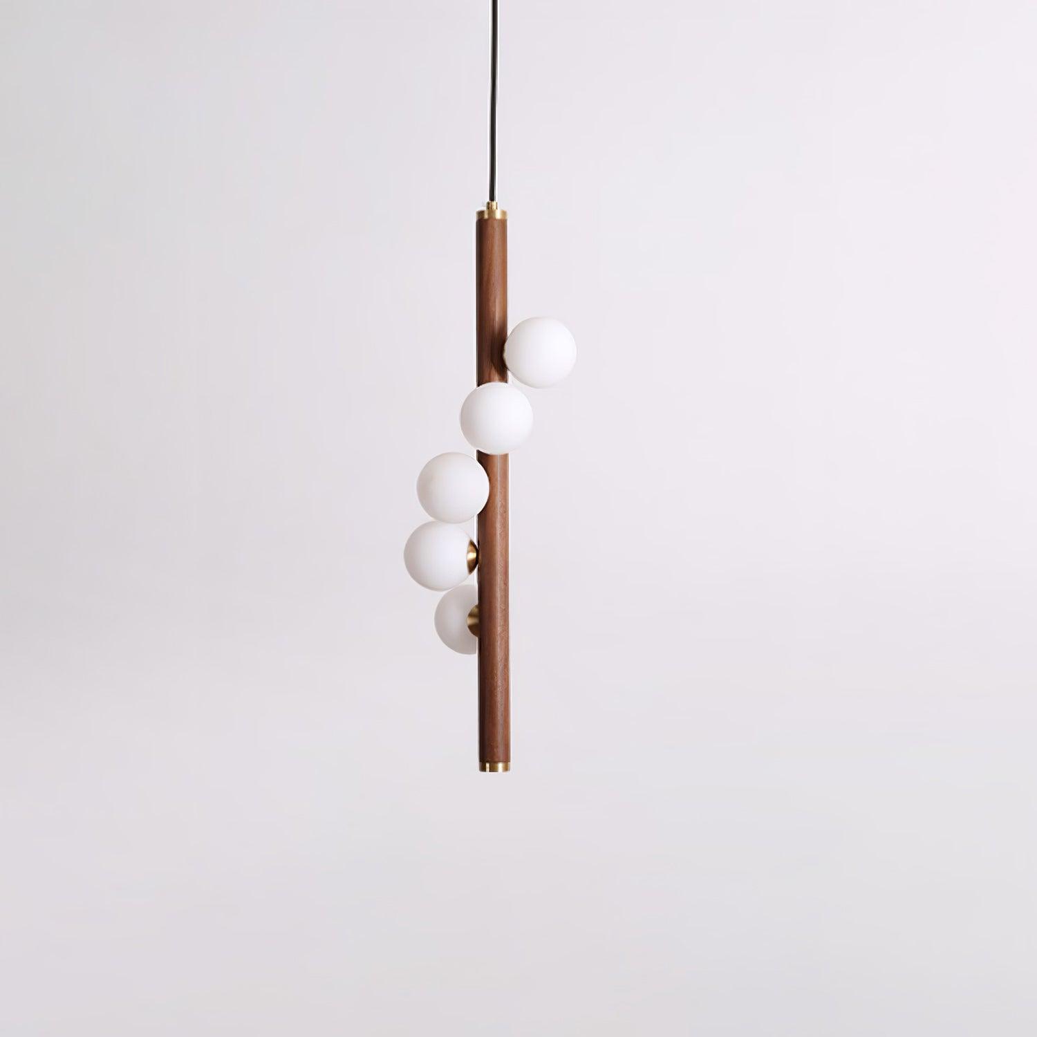Lustra Pendant Lamp Wooden Glass Linear - Letslighting