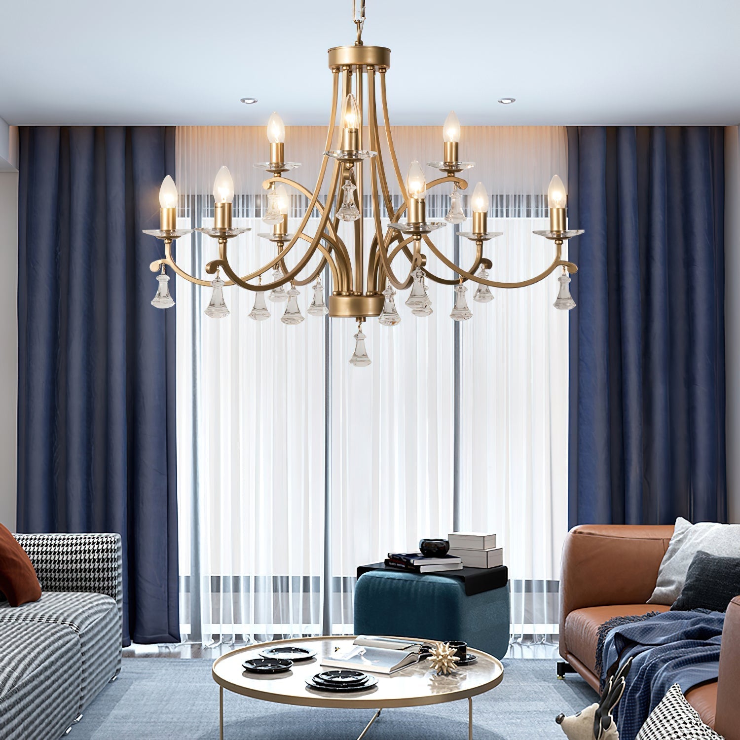 Cuvenara Postmodern Luxury Brass Crystal Chandelier - Letslighting