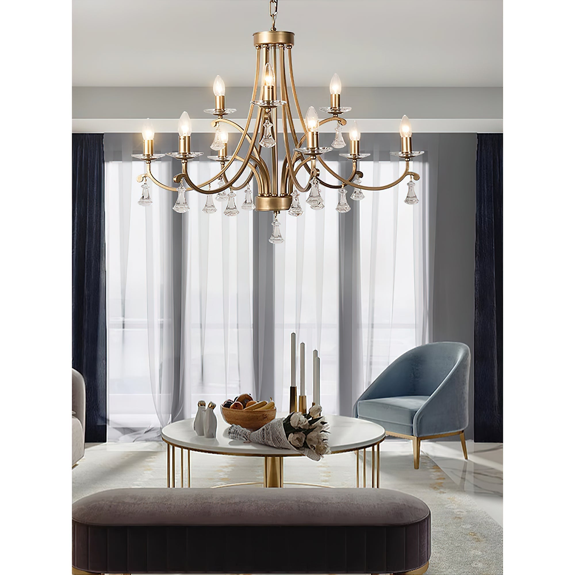 Cuvenara Postmodern Luxury Brass Crystal Chandelier - Letslighting