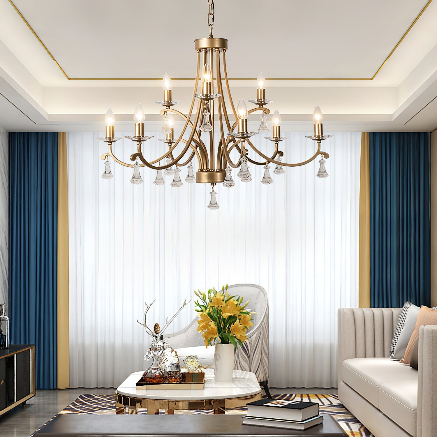 Cuvenara Postmodern Luxury Brass Crystal Chandelier - Letslighting