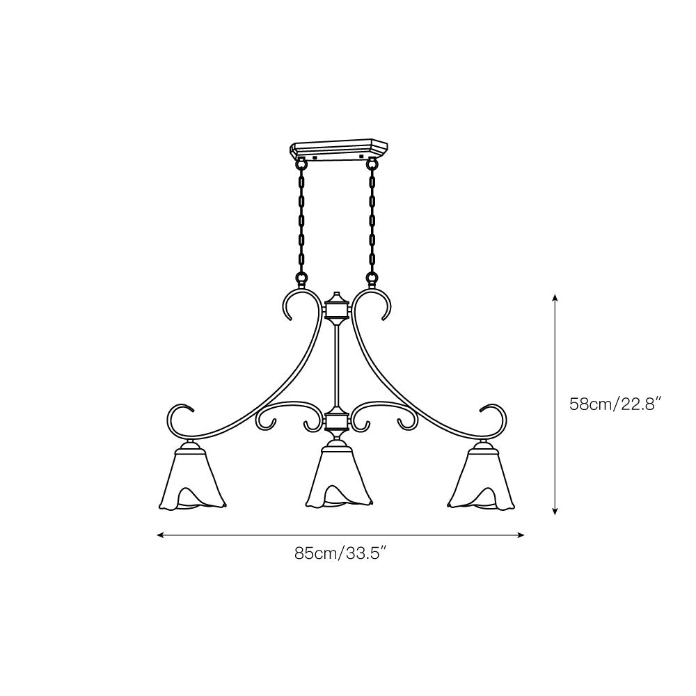 Aloror Vintage Industrial Island Brass Glass Pendant Lamp - Letslighting