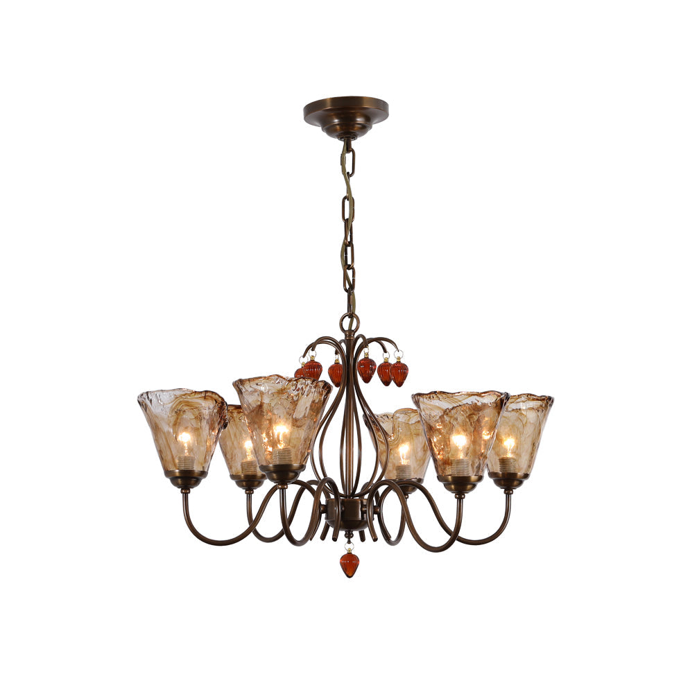Evzorira Vintage Industrial Luxury Glass Crystal Chandelier - Letslighting