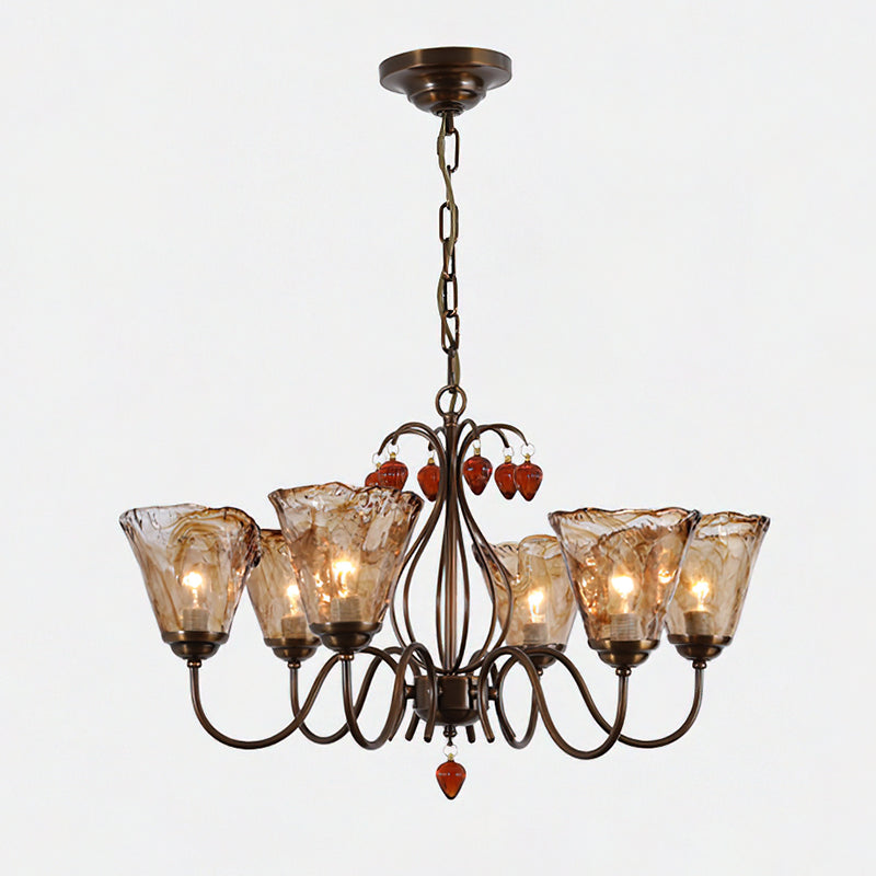 Evzorira Vintage Industrial Luxury Glass Crystal Chandelier - Letslighting