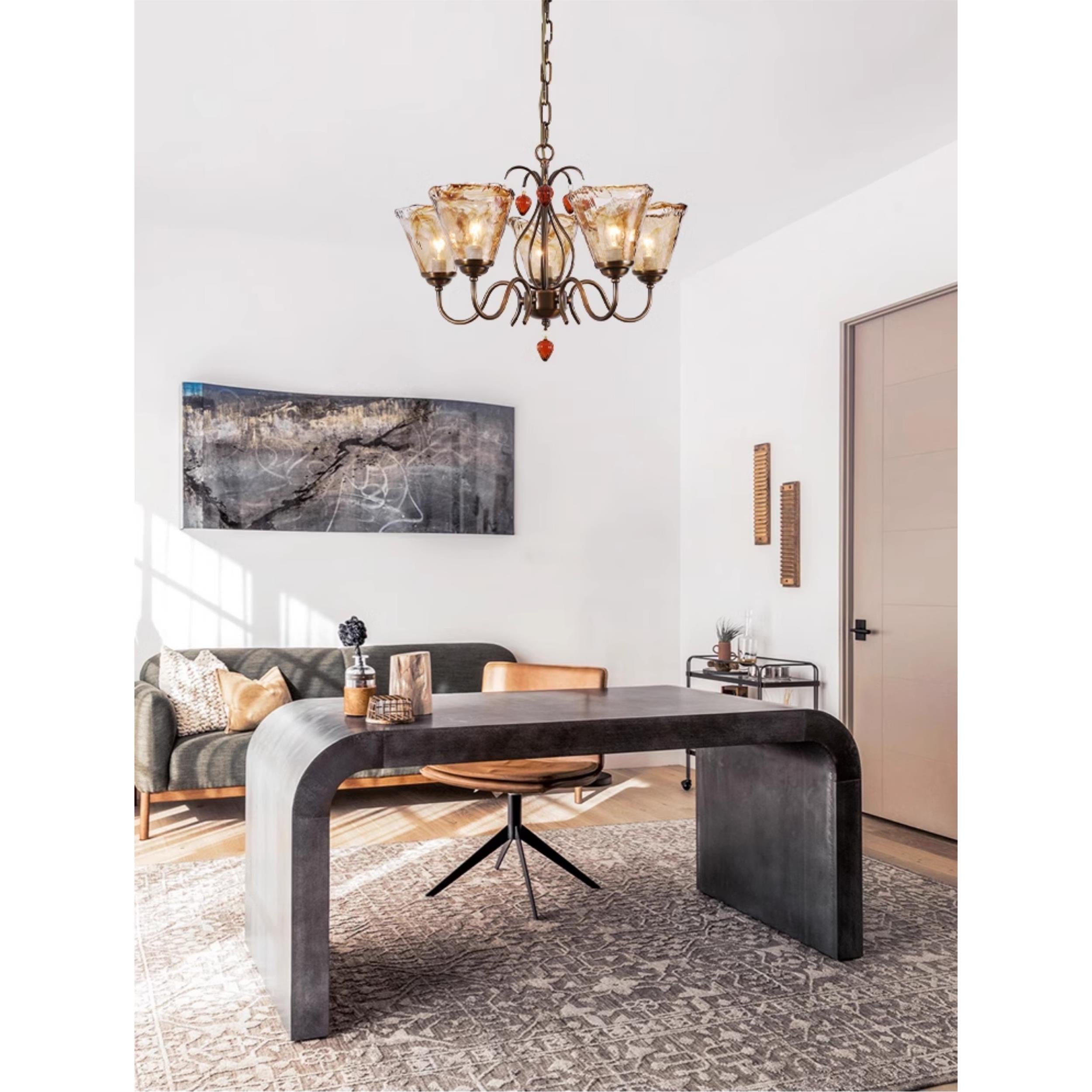Evzorira Vintage Industrial Luxury Glass Crystal Chandelier - Letslighting