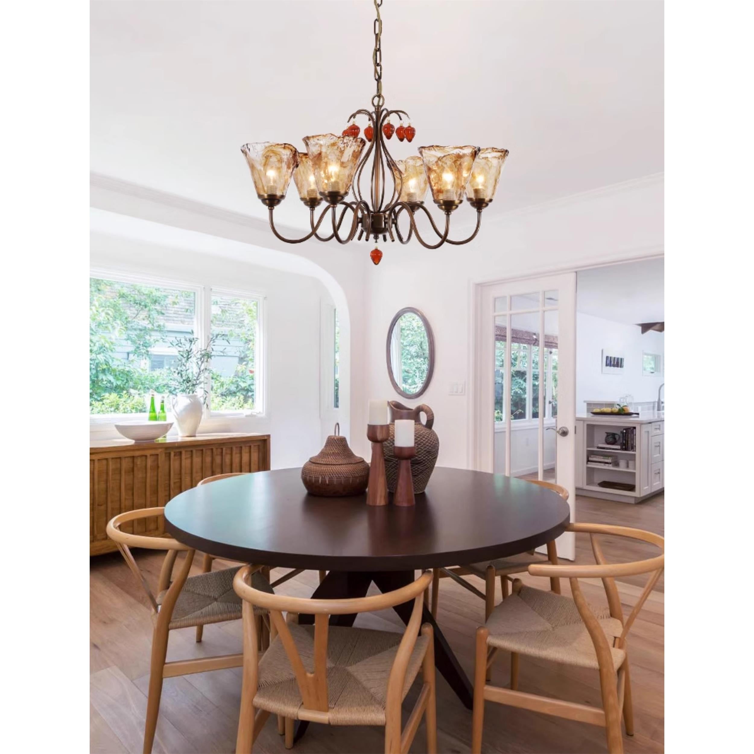 Evzorira Vintage Industrial Luxury Glass Crystal Chandelier - Letslighting