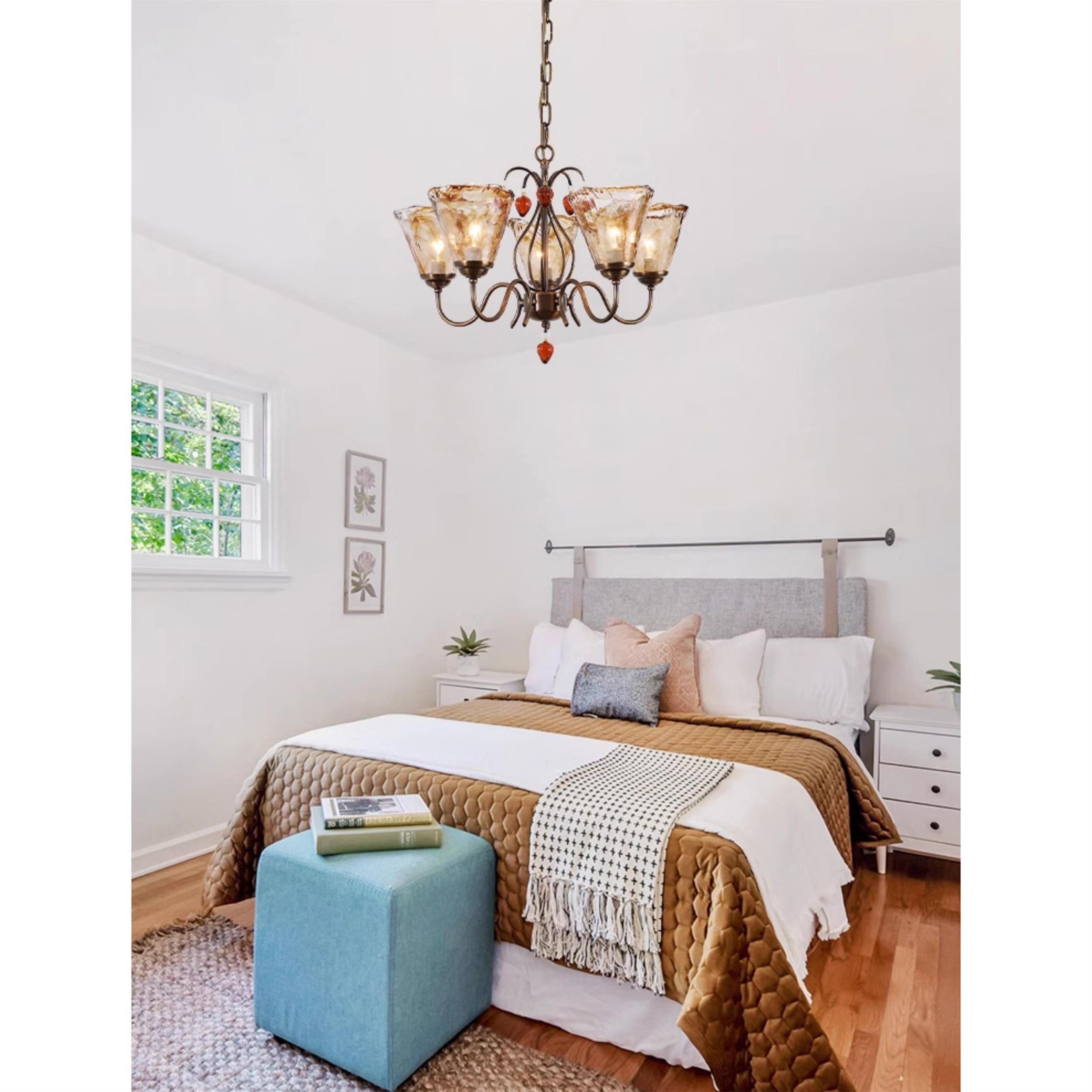 Evzorira Vintage Industrial Luxury Glass Crystal Chandelier - Letslighting