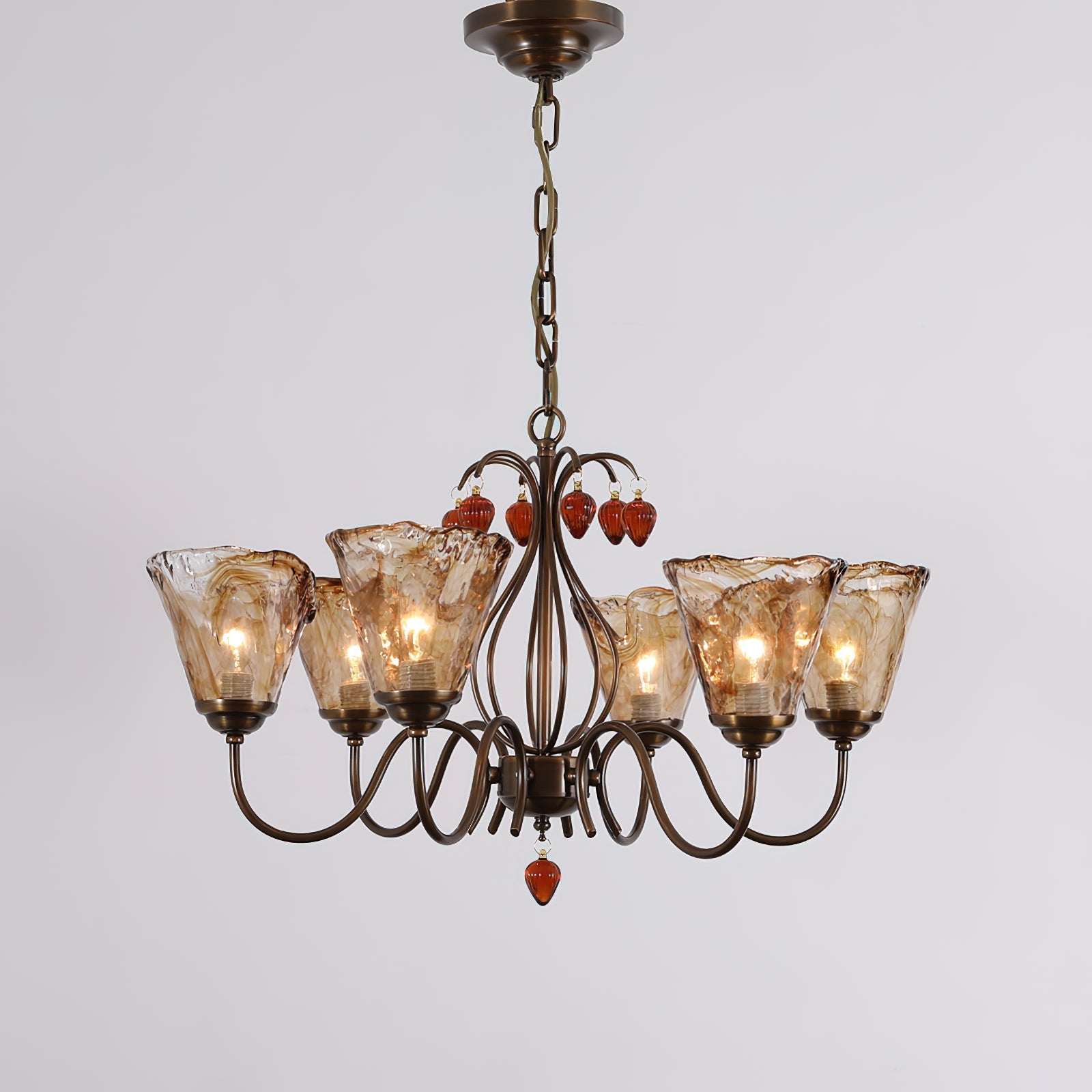 Evzorira Vintage Industrial Luxury Glass Crystal Chandelier - Letslighting