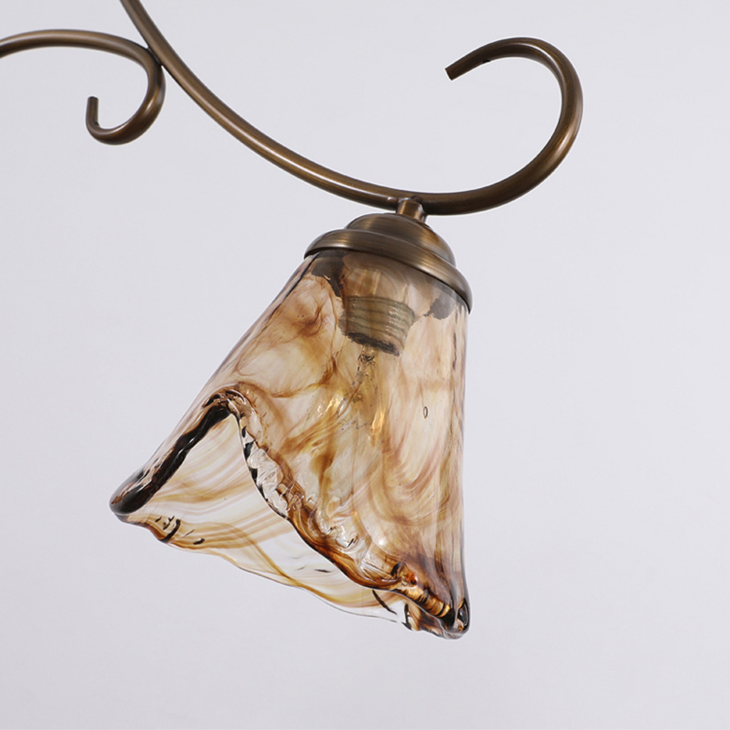 Aloror Vintage Industrial Island Brass Glass Pendant Lamp - Letslighting