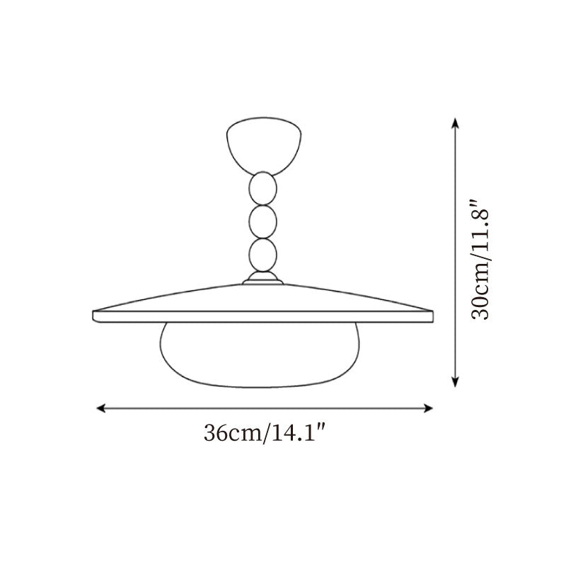 Muto Ceiling Light Walnut Color & White Imitation Alabaster