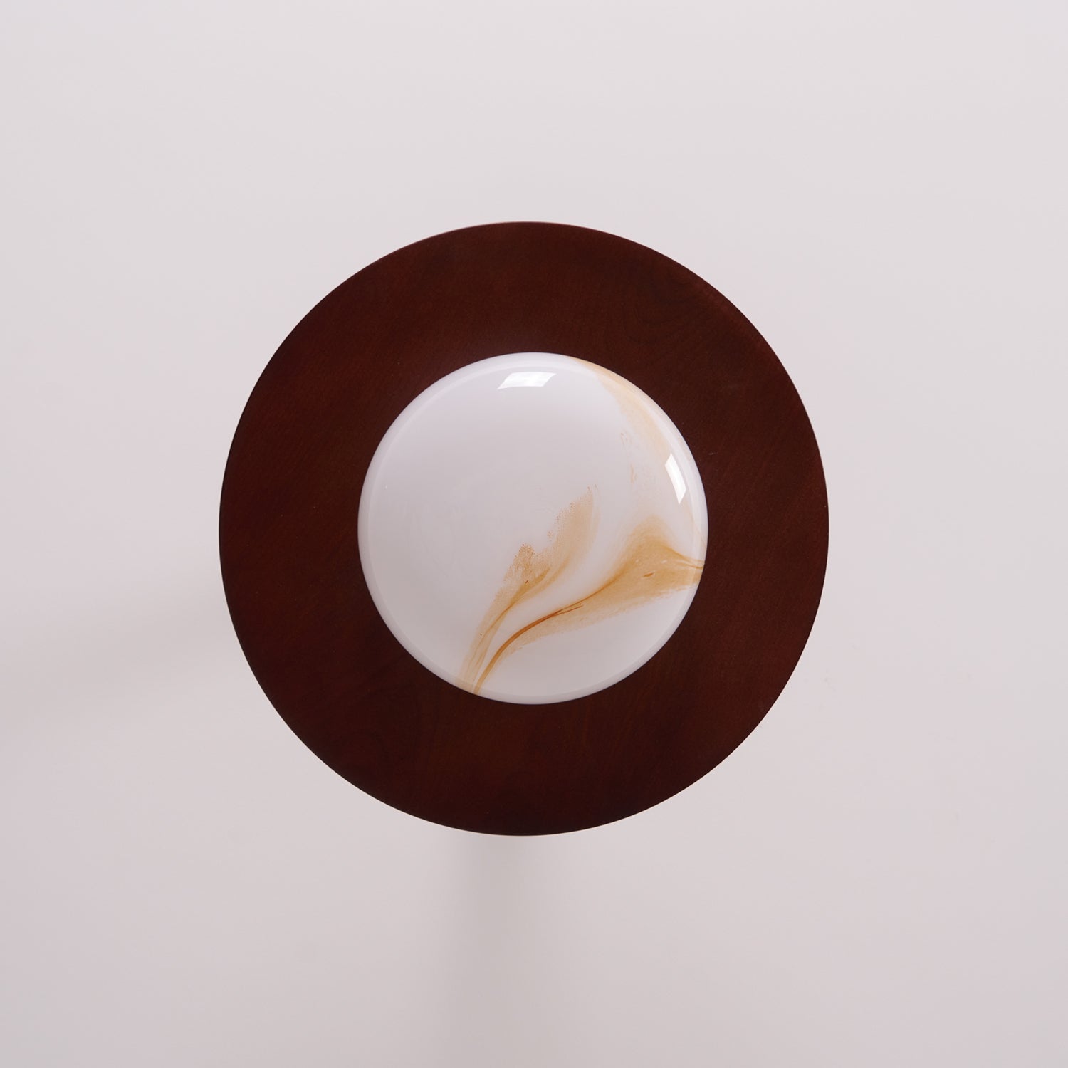 Muto Ceiling Light Walnut Color & White Imitation Alabaster