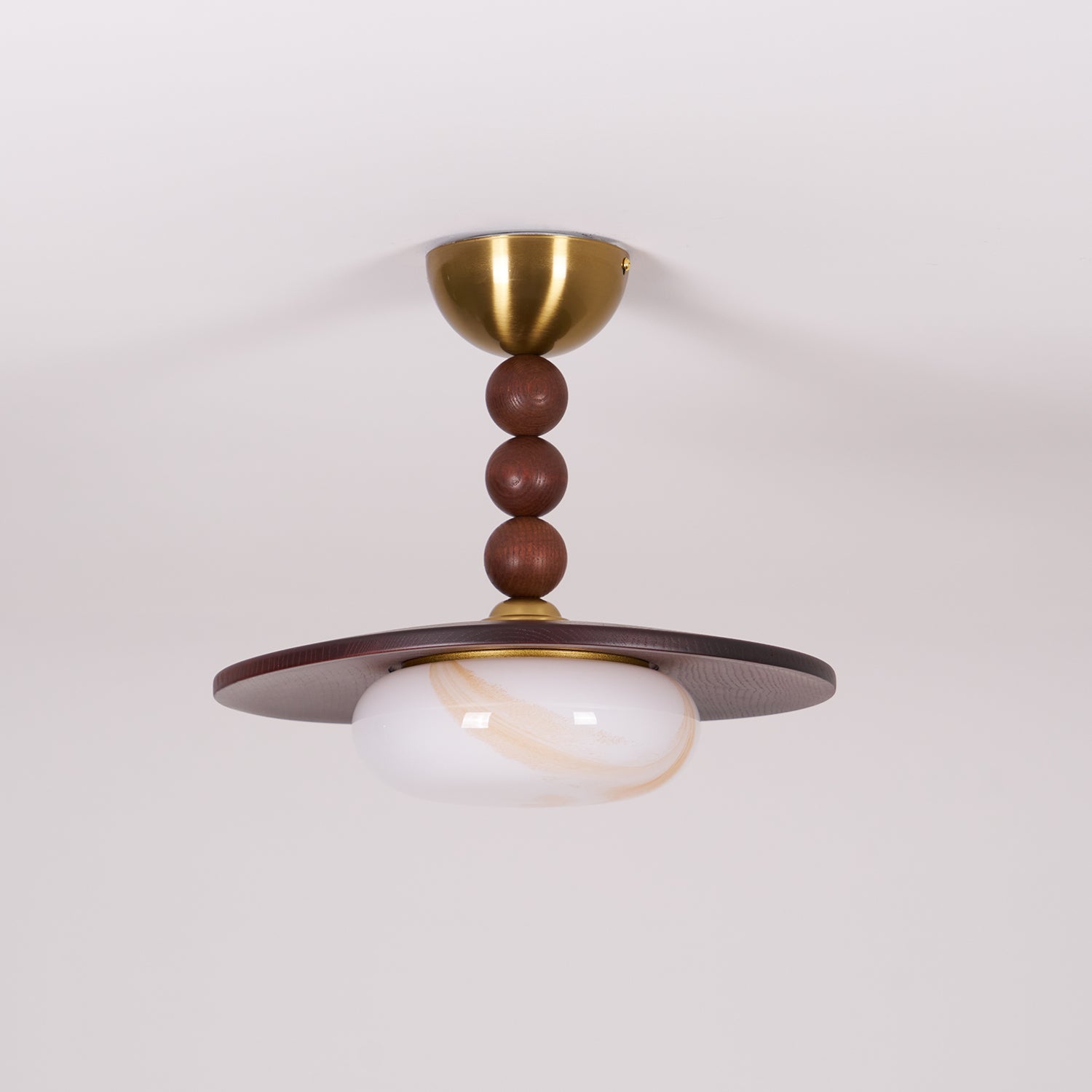 Muto Ceiling Light Walnut Color & White Imitation Alabaster