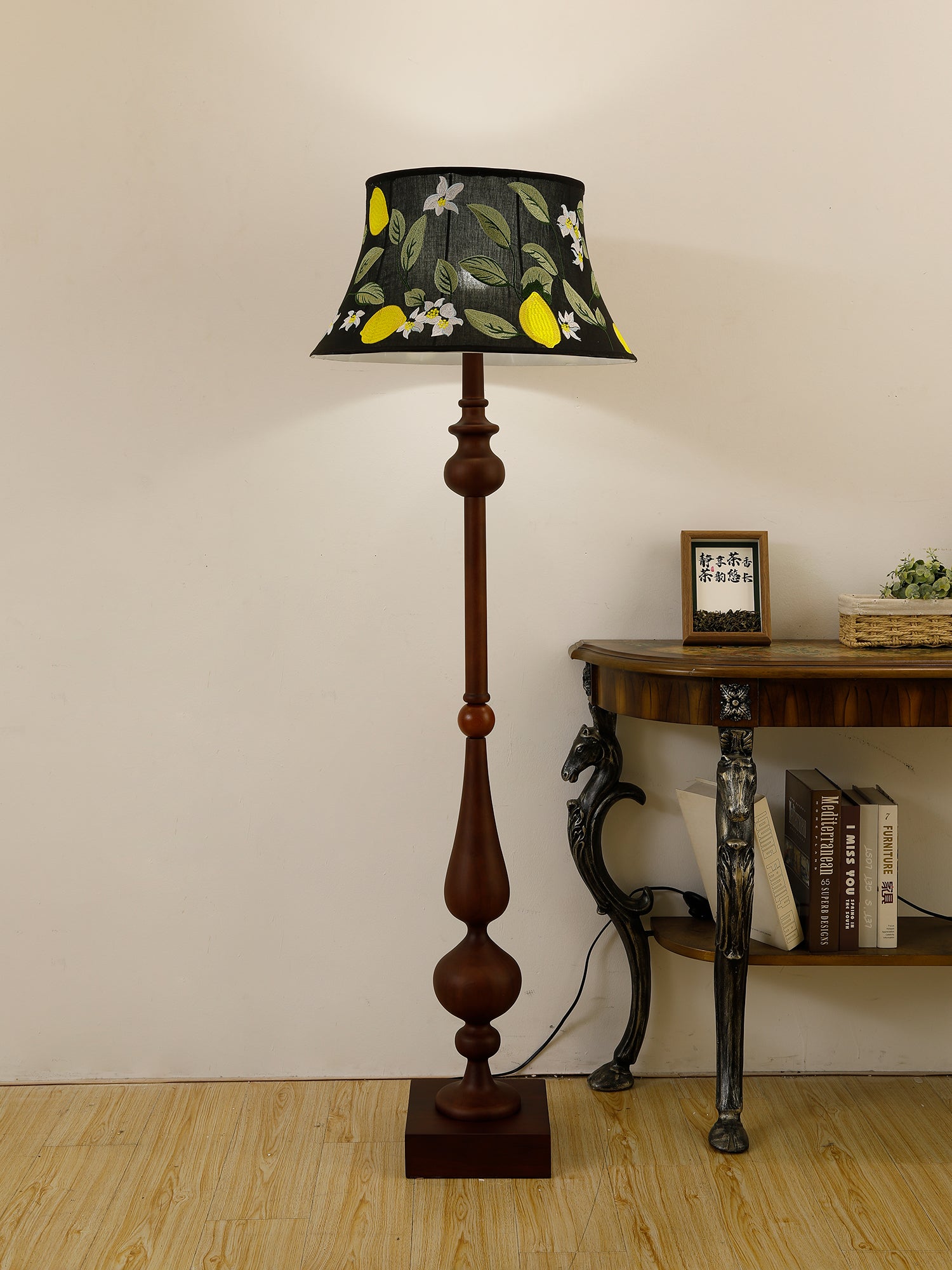 Floren Wood Fabric Classic Floor Lamp - Letslighting