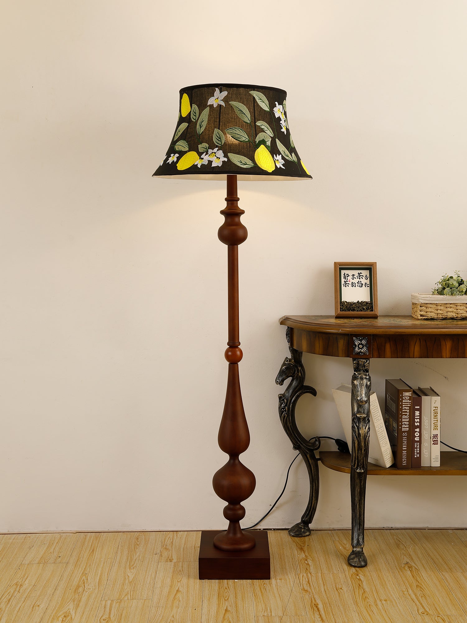 Floren Wood Fabric Classic Floor Lamp - Letslighting