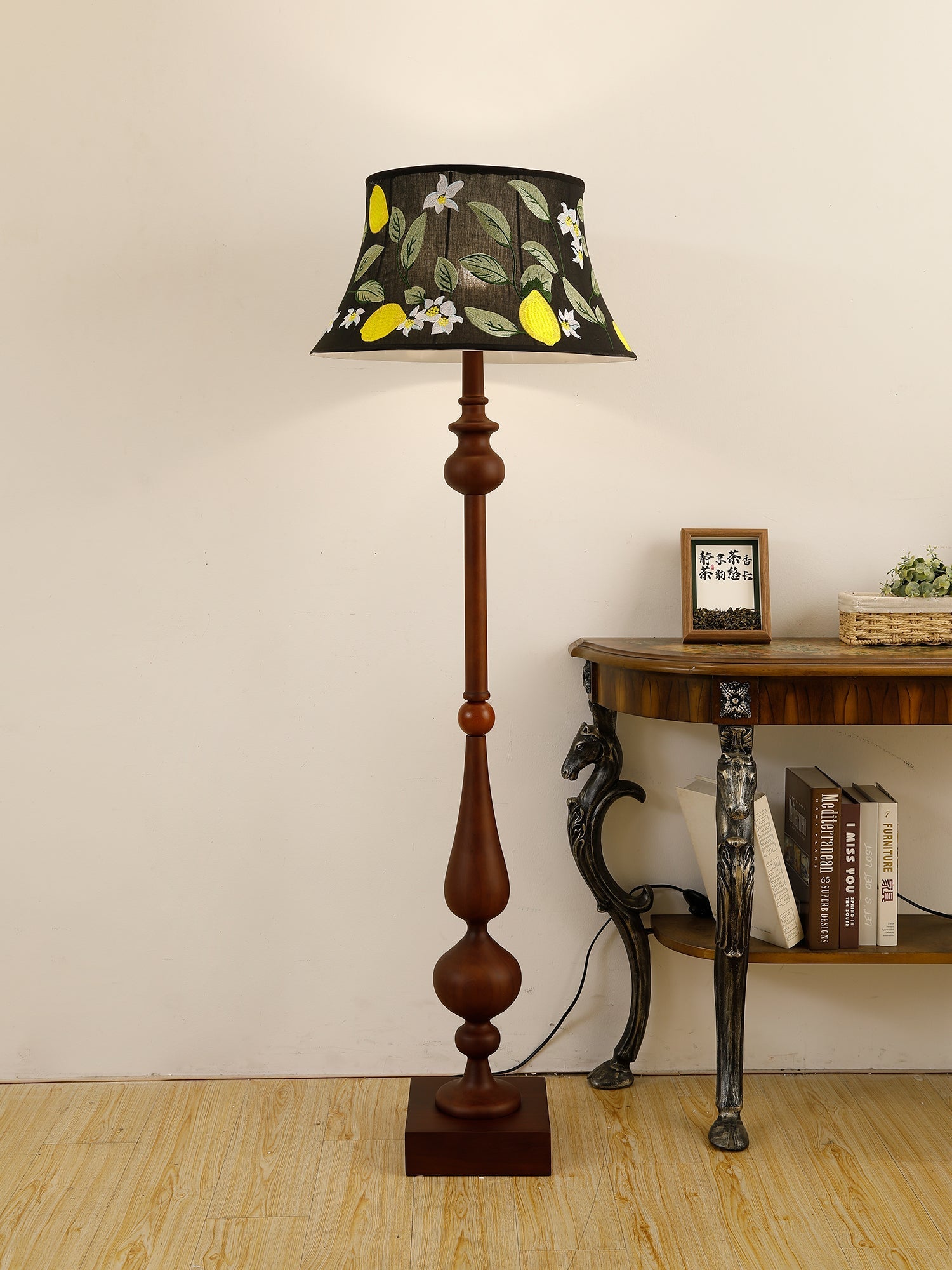 Floren Wood Fabric Classic Floor Lamp - Letslighting