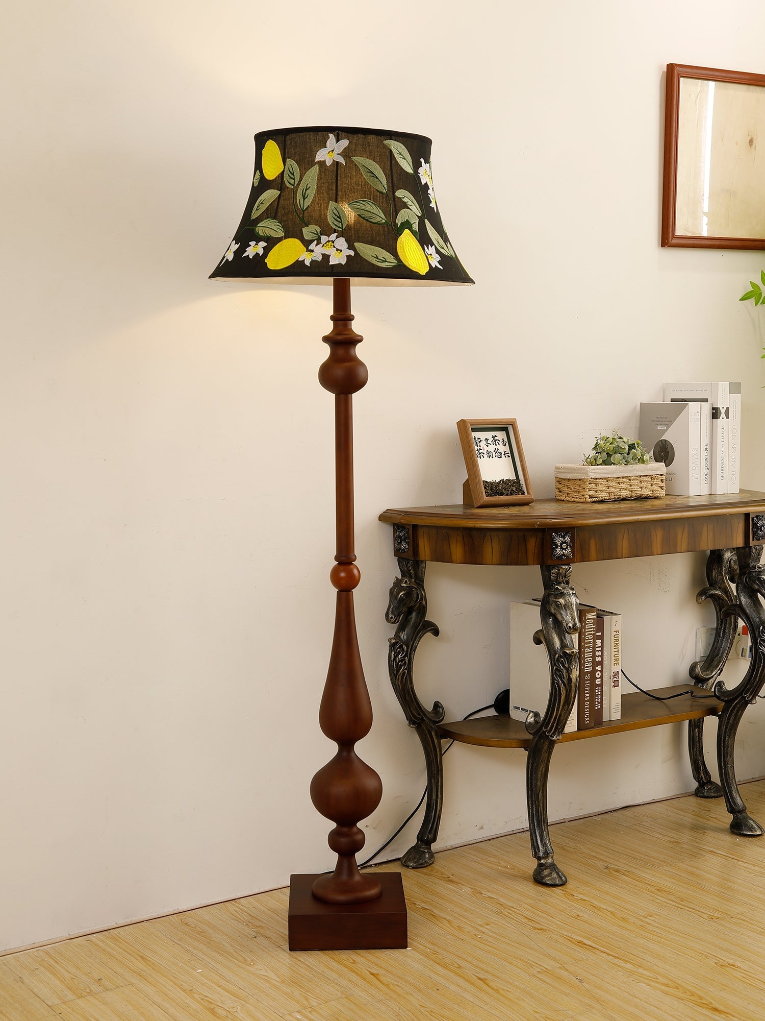 Floren Wood Fabric Classic Floor Lamp - Letslighting