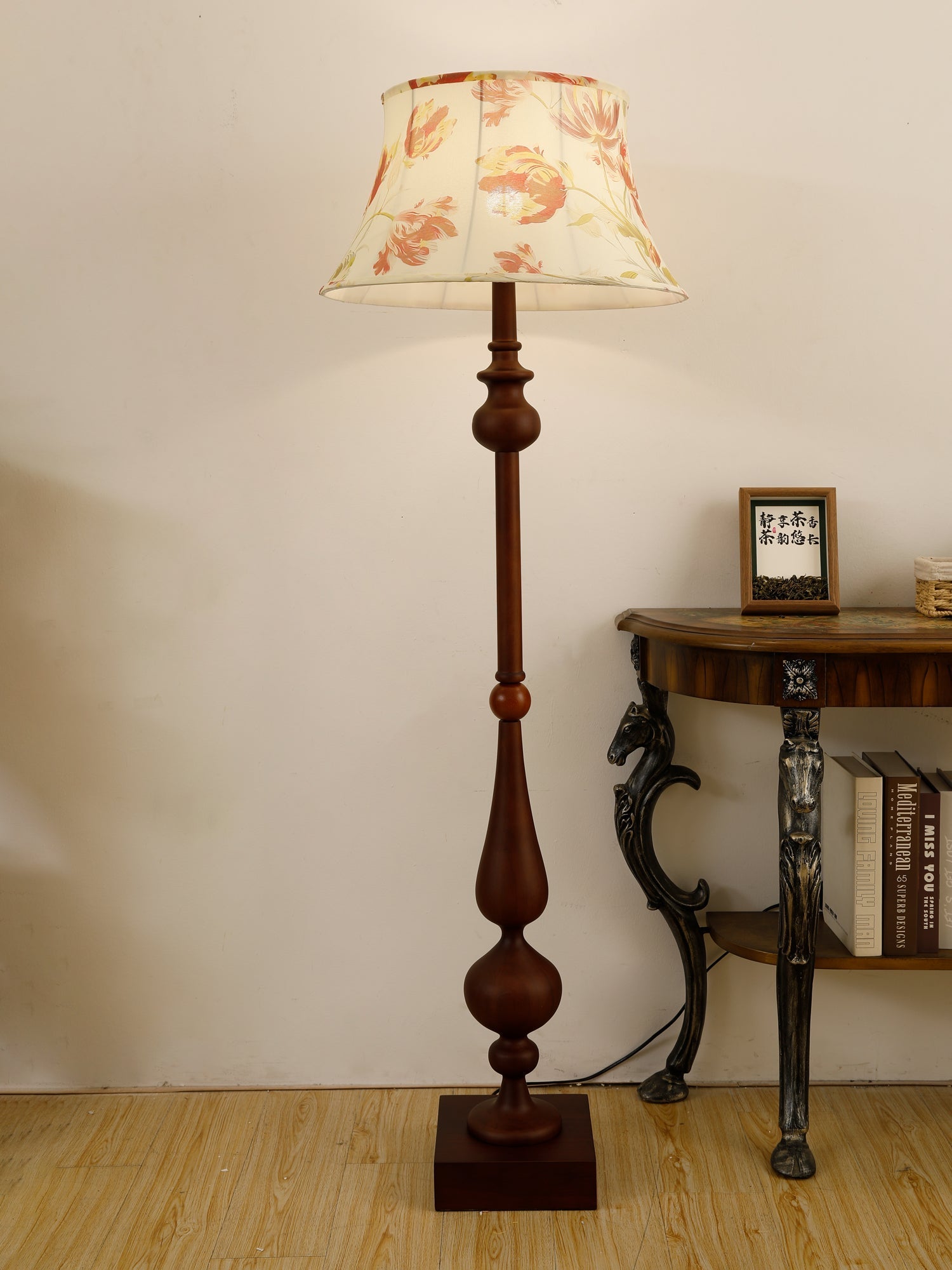 Floren Wood Fabric Classic Floor Lamp - Letslighting
