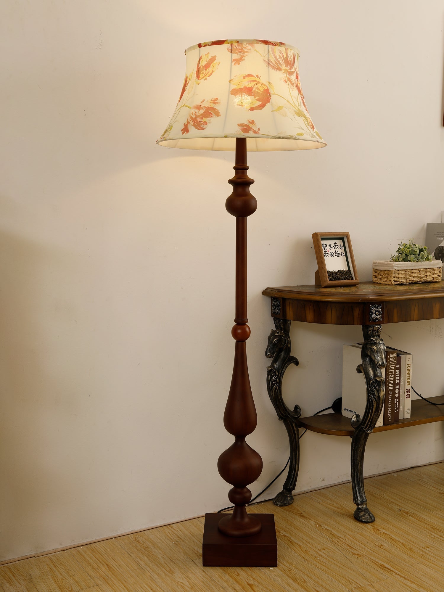 Floren Wood Fabric Classic Floor Lamp - Letslighting