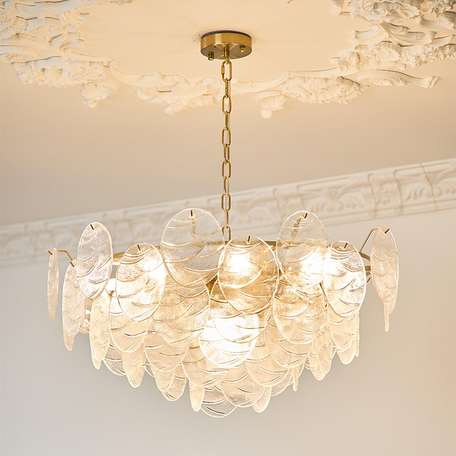 Chandelier Glass Discs Frame Gold Finish Victorian - Letslighting