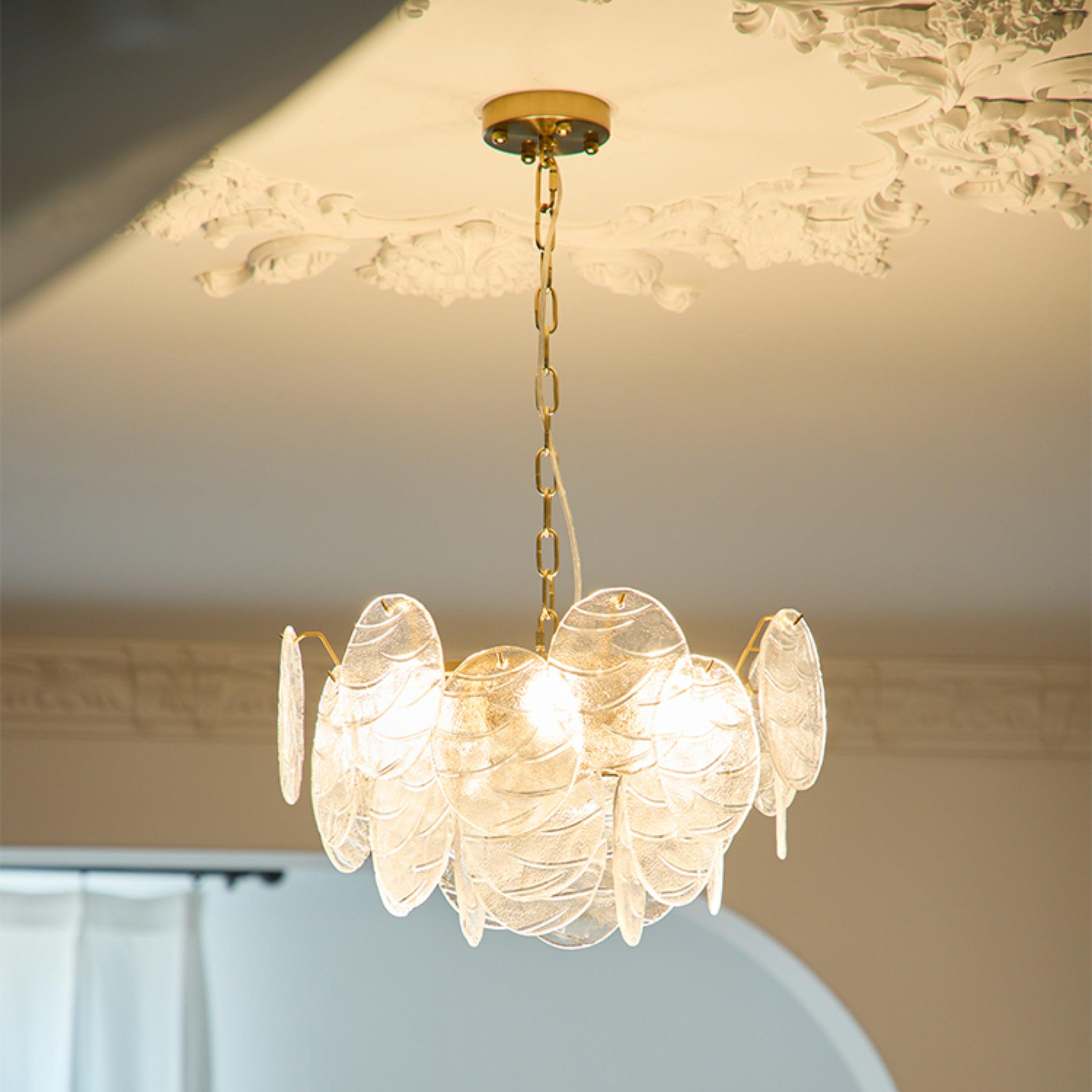 Chandelier Glass Discs Frame Gold Finish Victorian - Letslighting