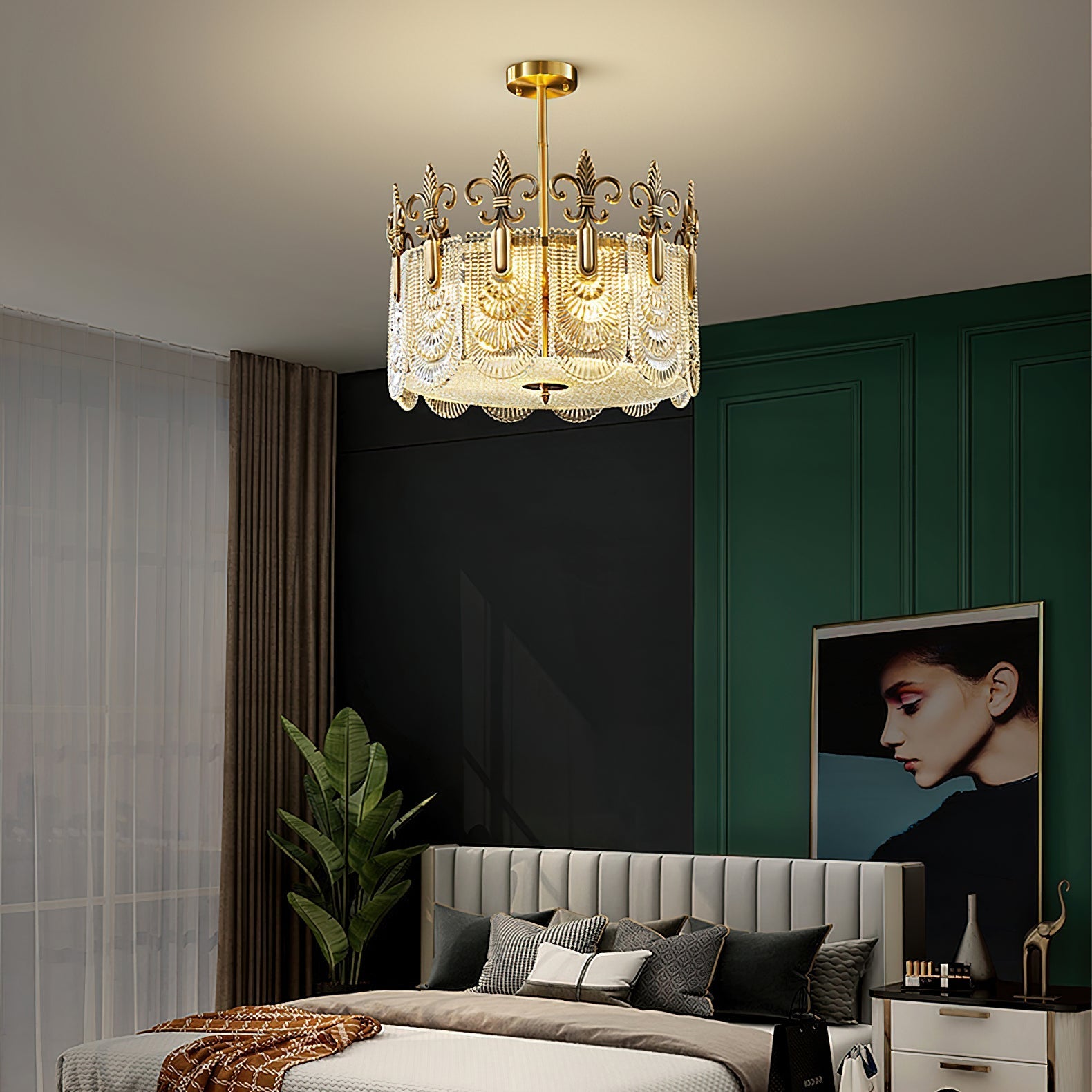 Cashaor Postmodern Luxury Brass Glass Chandelier - Letslighting