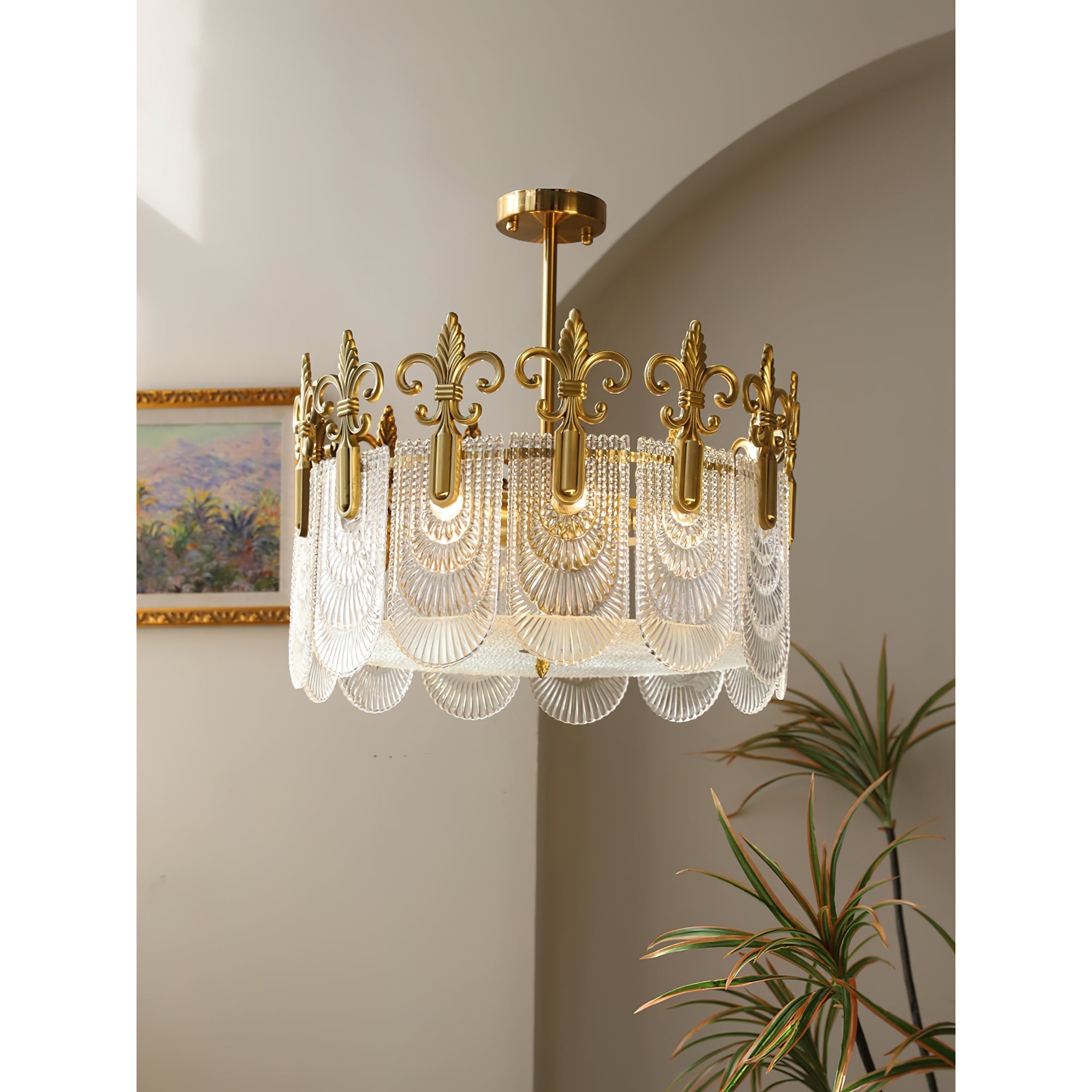 Cashaor Postmodern Luxury Brass Glass Chandelier - Letslighting