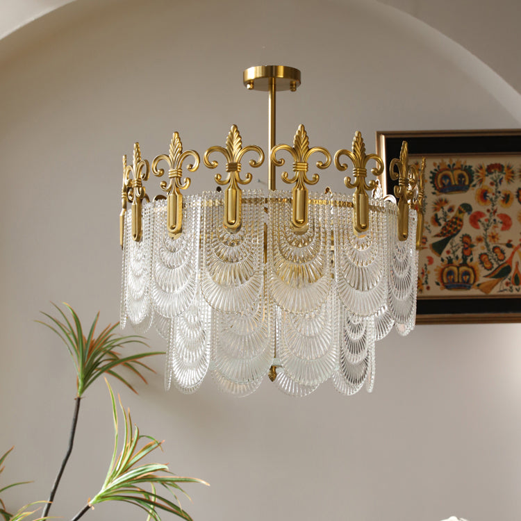 Cashaor Postmodern Luxury Brass Glass Chandelier - Letslighting