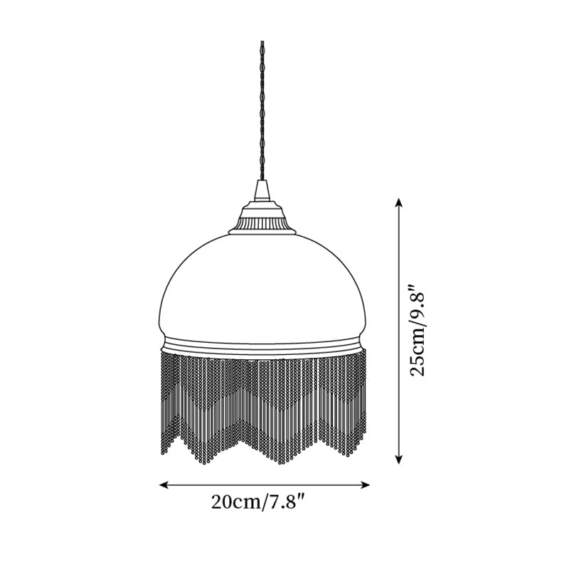 Vili Tassel Pendant Lamp Dome Fringed Beaded - Letslighting