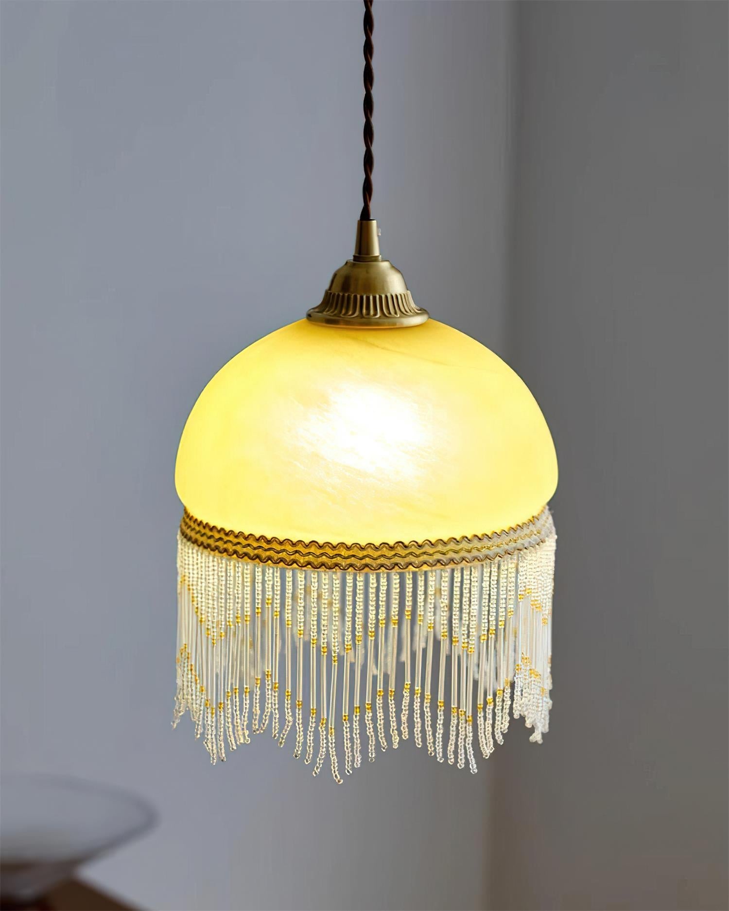Vili Tassel Pendant Lamp Dome Fringed Beaded - Letslighting