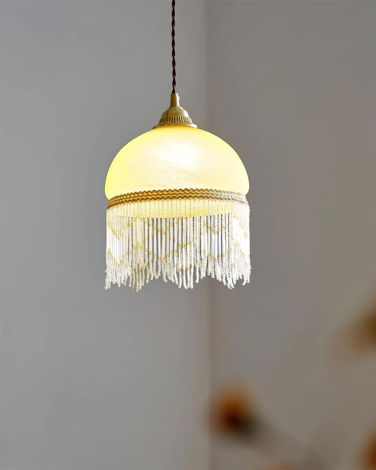 Vili Tassel Pendant Lamp Dome Fringed Beaded - Letslighting