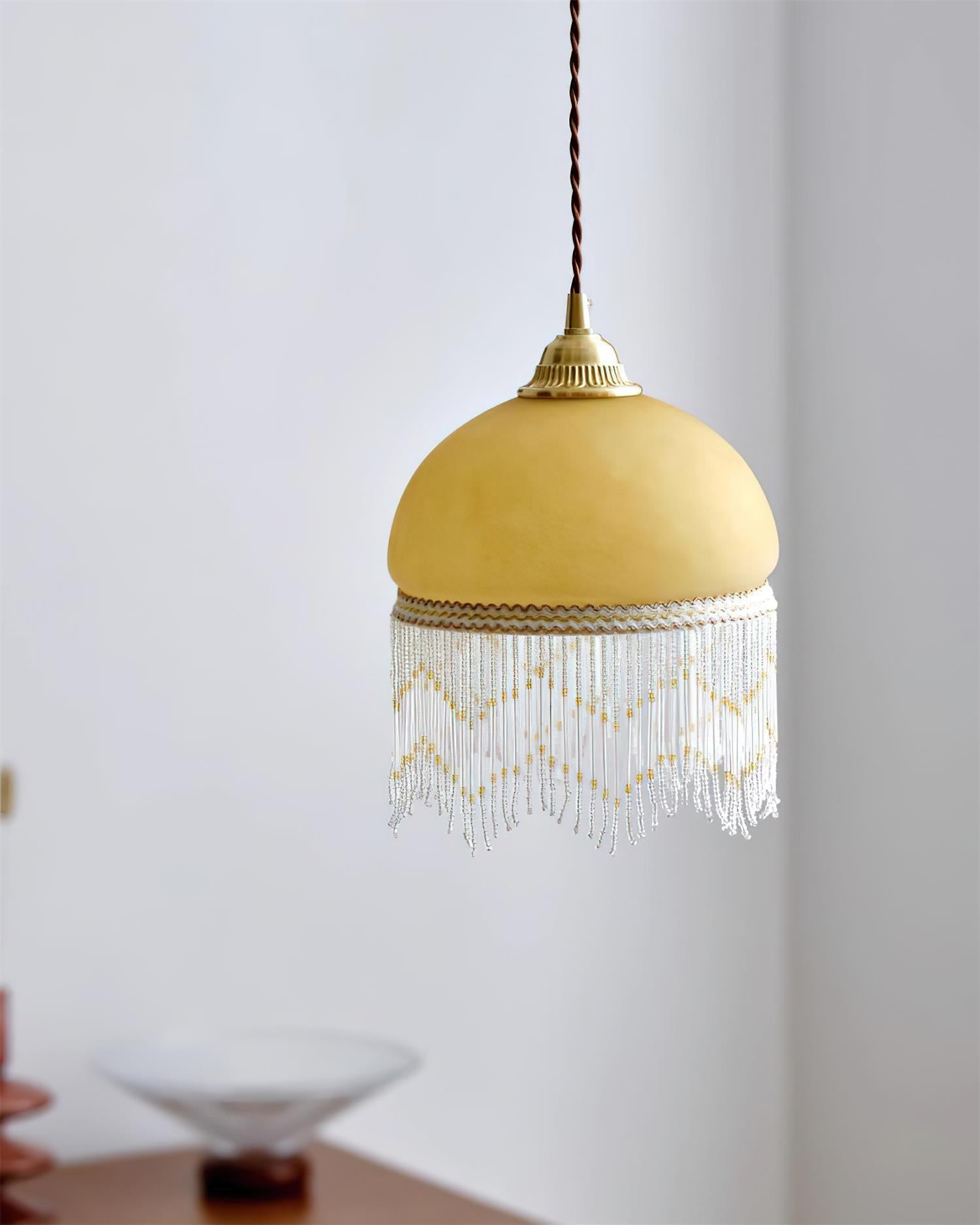 Vili Tassel Pendant Lamp Dome Fringed Beaded - Letslighting