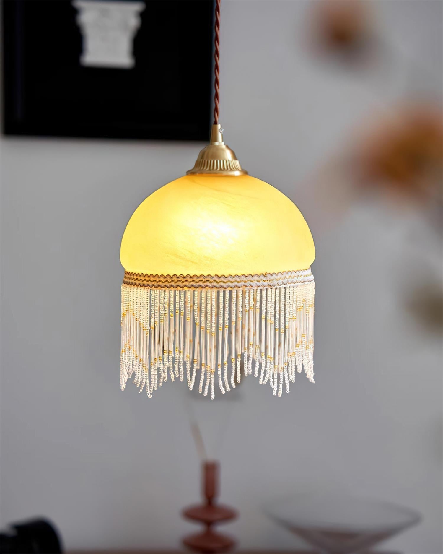 Vili Tassel Pendant Lamp Dome Fringed Beaded - Letslighting