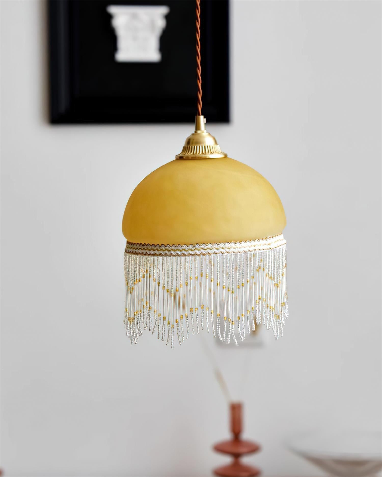 Vili Tassel Pendant Lamp Dome Fringed Beaded - Letslighting