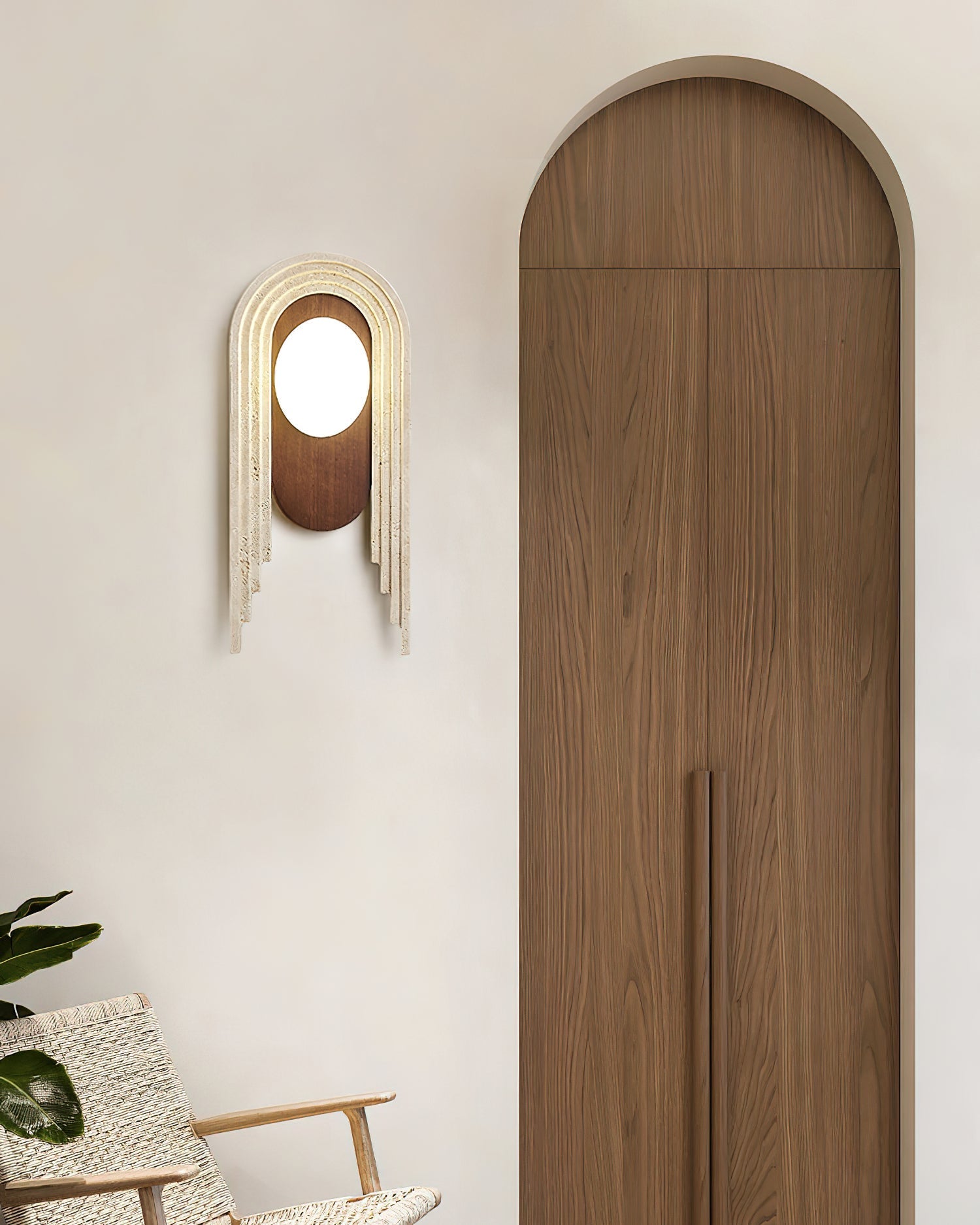 Uloryra Arch-Frame Travertine Wall Light - Letslighting