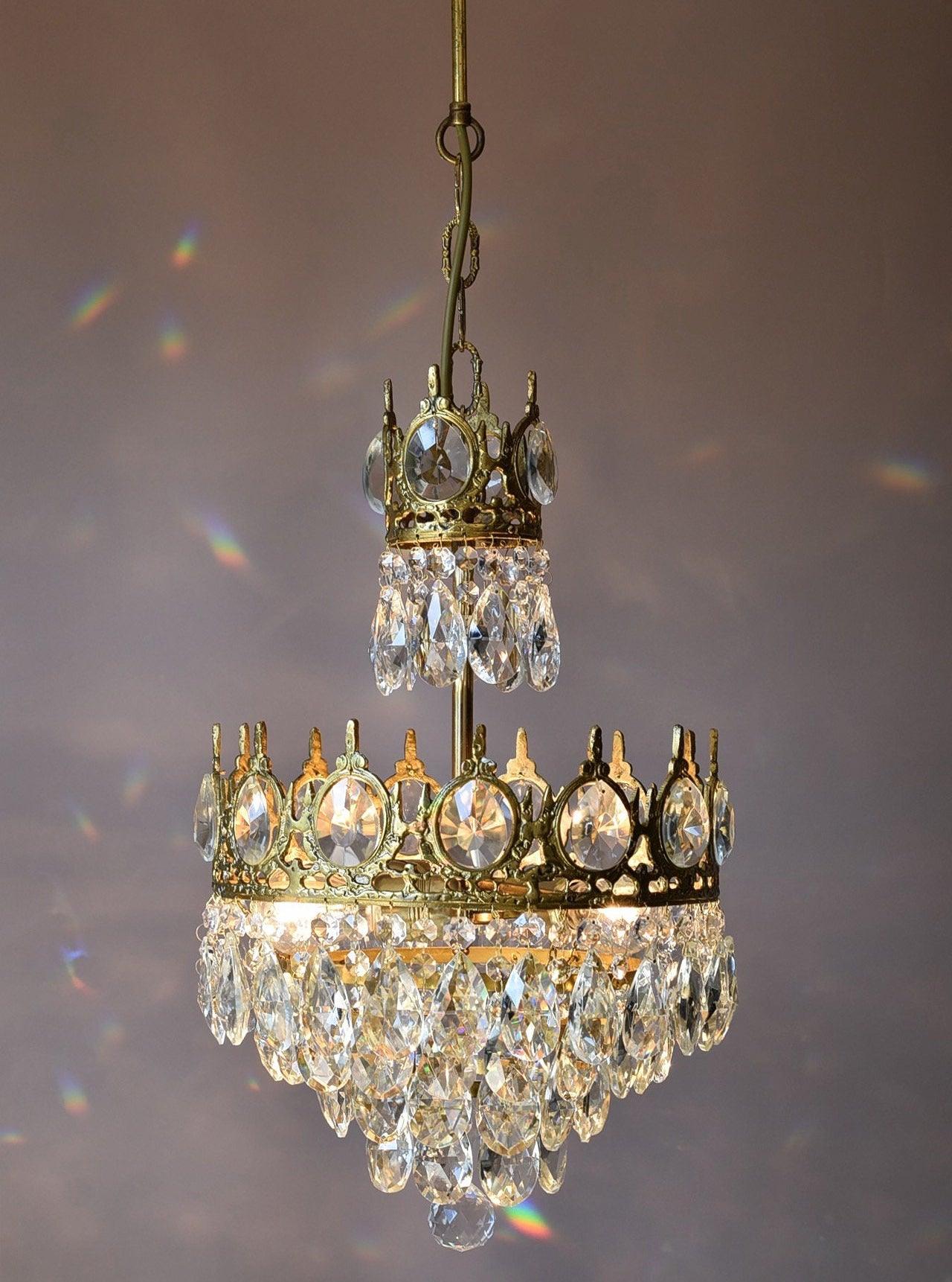 Lustra Pendant Lamp Vintage Crystal Droplets - Letslighting