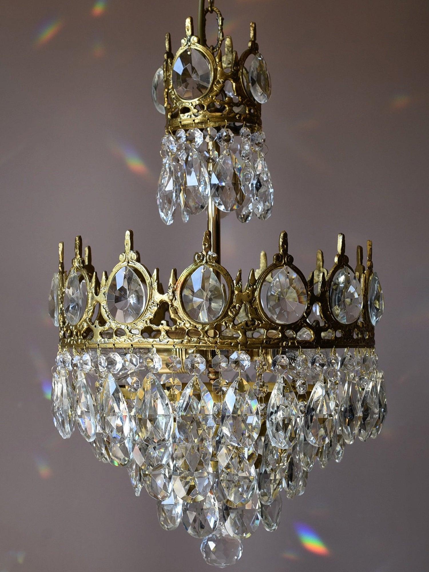 Lustra Pendant Lamp Vintage Crystal Droplets - Letslighting