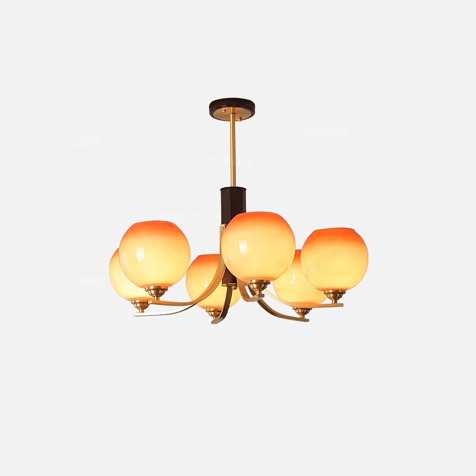Aurora Chandelier Vintage Caramel Globe - Letslighting