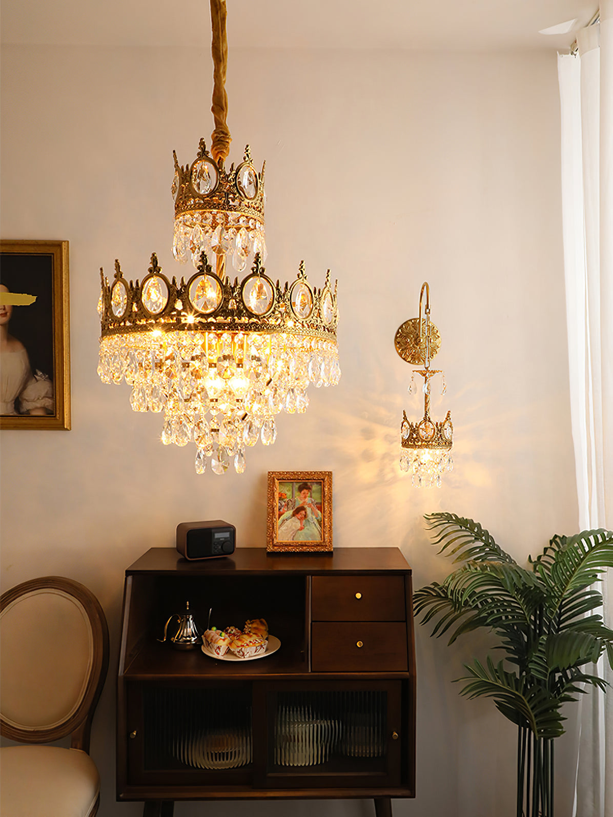 Lustra Pendant Lamp Vintage Crystal Droplets - Letslighting
