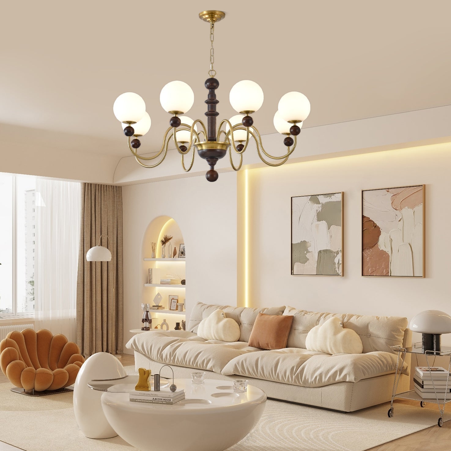 Aurora Chandelier Vintage Curved Sphere - Letslighting