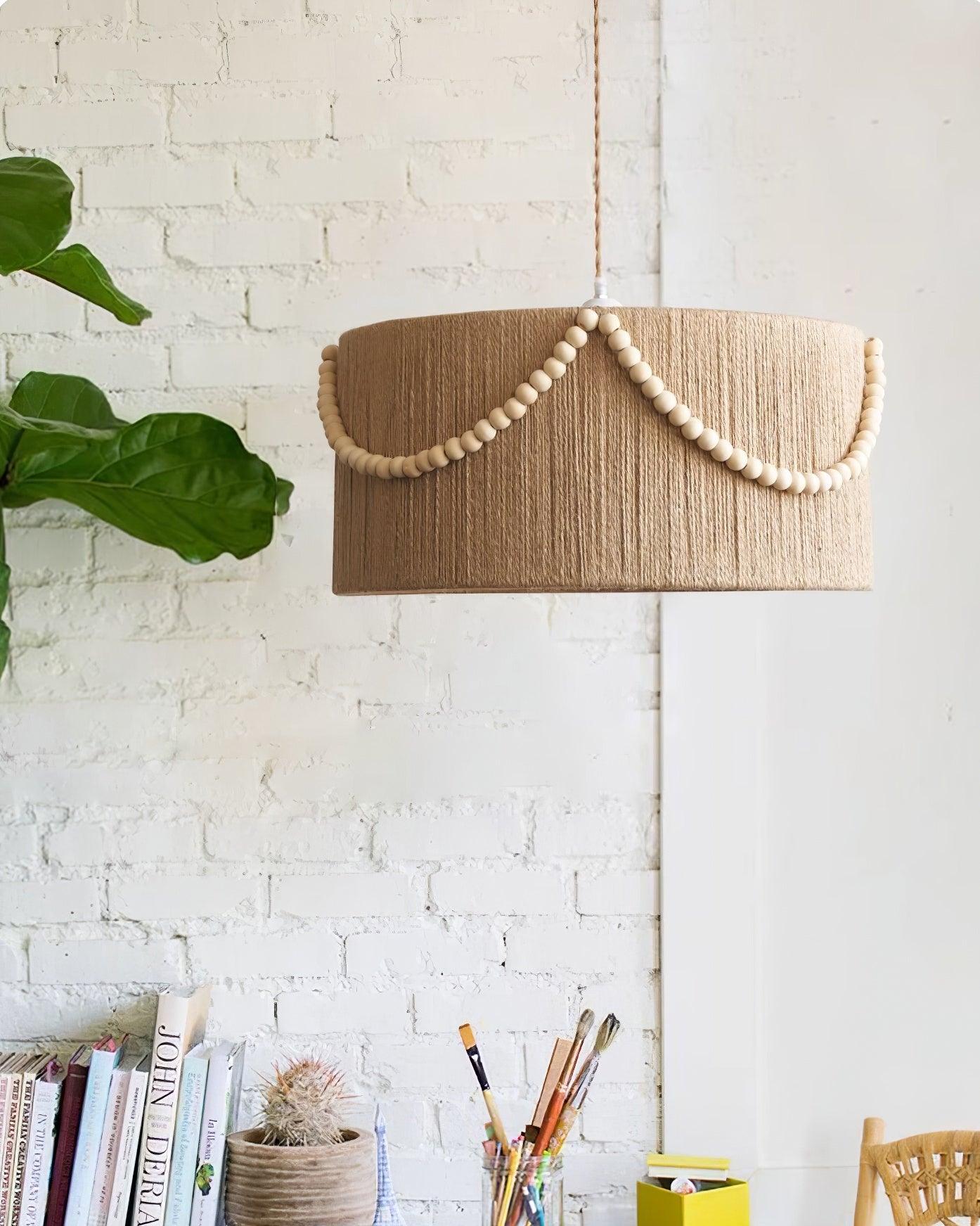 Liviza Pendant Lamp Jute Handwoven Organic Vintage - Letslighting