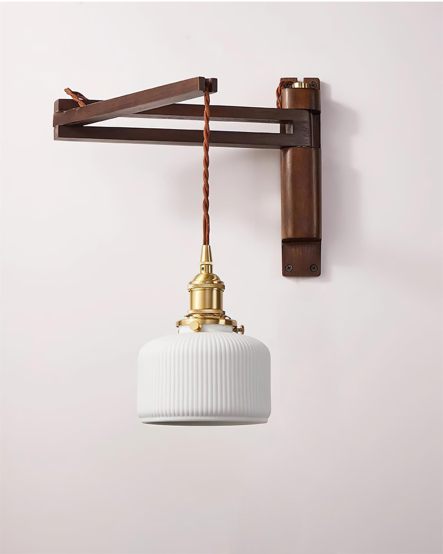 Geyla Rustic Wooden Wall Lamp Plug /Hardwire